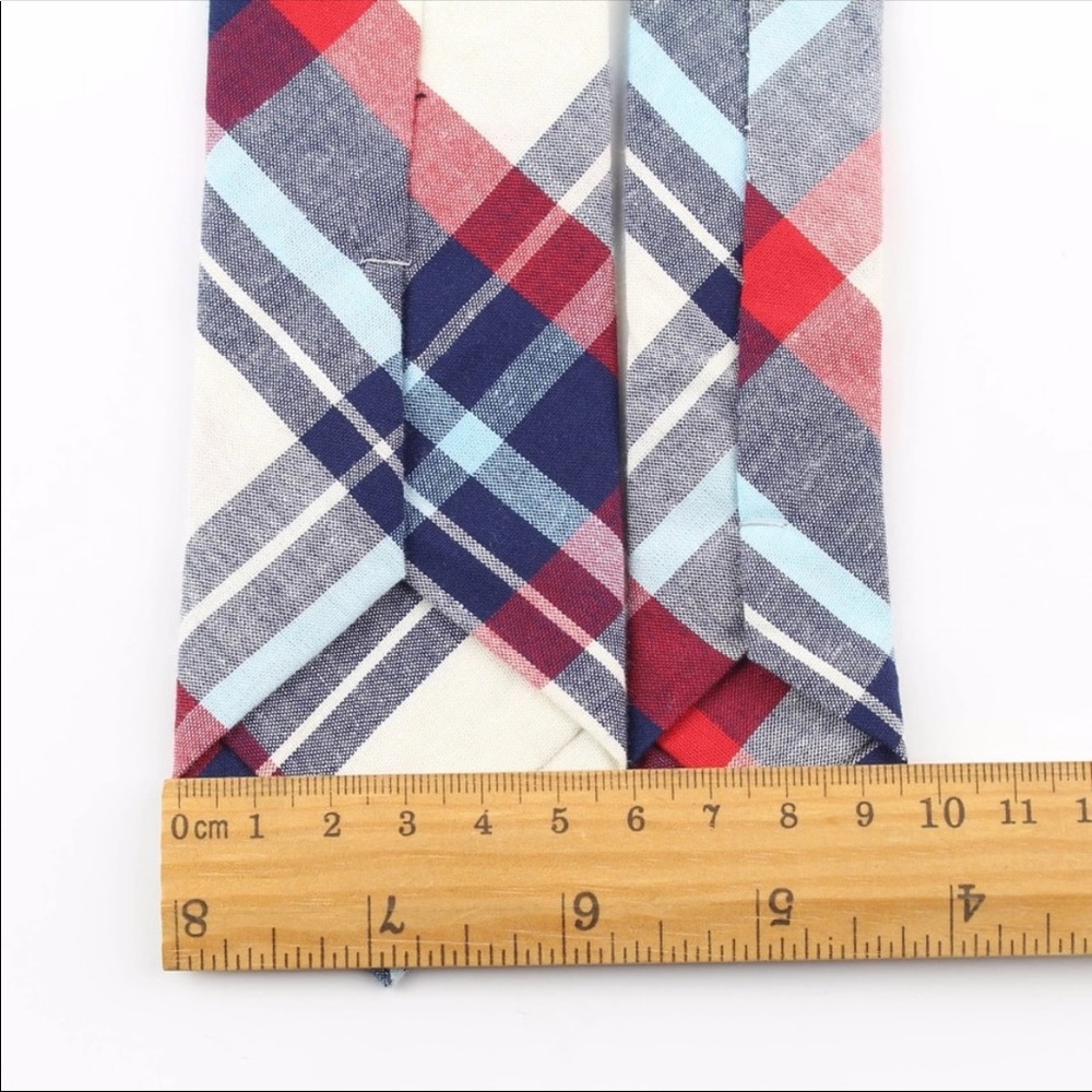Red / Blue Plaid (Easter / Spring) Tie - Picture 2 of 4